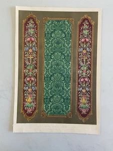 Antique Victorian Textile Print – Paper Hanging by Woollams of London (1852) - Picture 1 of 4