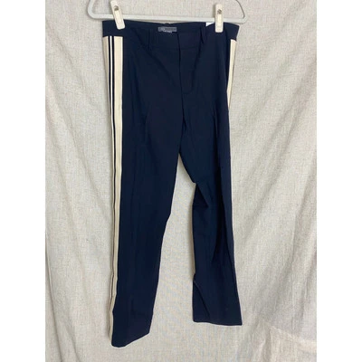 Vince Women Blue Wool Striped Pants Size 6 - Image 1 of 4