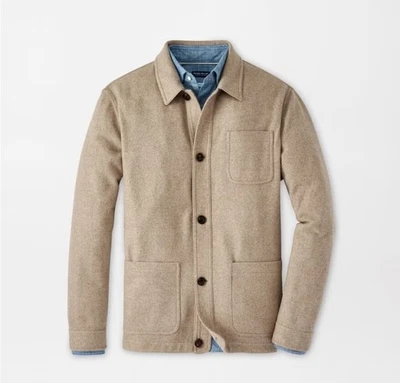 Peter Millar Crown Crafted Artisan Crafted Cashmere Chore Coat Jute Sz  S $1295  - Image 1 of 4