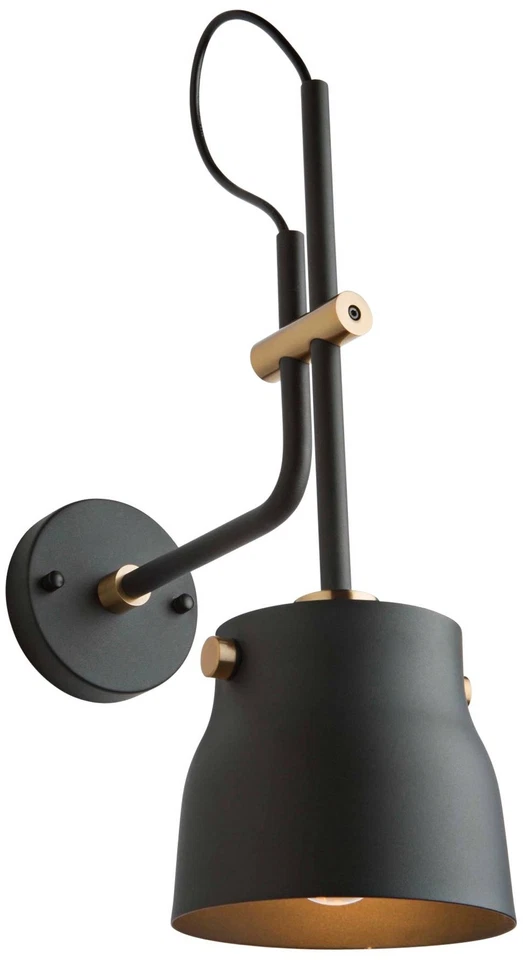Aplique de pared Artcraft Euro Industrial 19" alto negro mate Foto 1 de 1
