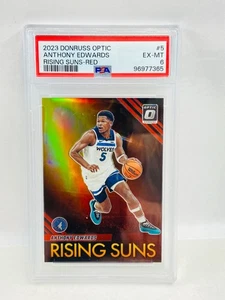 2023-24 Panini Donruss Optic Anthony Edwards Rising Suns Red #66/99 PSA 6 - Picture 1 of 2