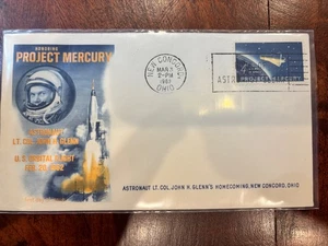 #1193 Mercury 3/3/1962 GLENN DAY New Concord OHIO Space FLEETWOOD !! - Picture 1 of 2