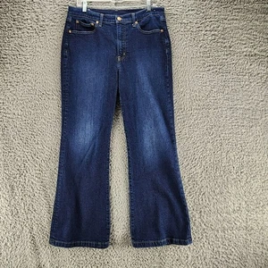 Pantalones de mezclilla Gap para mujer 32 azules elásticos tiro alto acampanados años 70 *EXCELENTE ESTADO* - Imagen 1 de 13