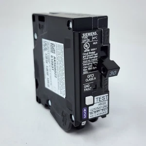 Siemens 30A QF130AN 1 Polo 120V GFCI Disyuntor QPF2N Enchufe Neutro - Imagen 1 de 6