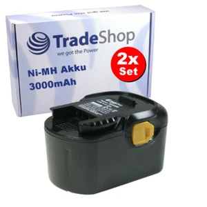 2x Ni-MH Akku für AEG BS 14 GNC, BS 14 X, BS 14 XN, BSB 14 STX-R / 14,4V 3000mAh - Bild 1 von 5