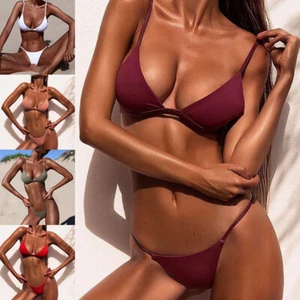 Summer Women Bikini Set Push up Bra Thong Swimsuit Bathing Beachwear Swimwear UK - Picture 1 of 13