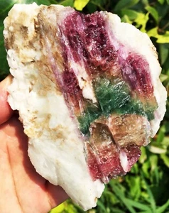 334 g Espécimen de piedra áspera cristal turmalina color sandía natural ip1308 - Imagen 1 de 12