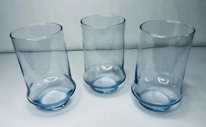 Juego de 3 vasos de vidrio azul azul azul azul Libbey Impromptu vintage - Imagen 1 de 3