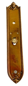 Placa trasera manija de puerta de bronce de bronce Eastlake Victorian Sargent Co 7943 BF adornada - Imagen 1 de 11