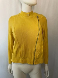 Ralph Lauren Women's Jacket Style Motorcycle Yellow Full Zip Size M - Picture 1 of 10