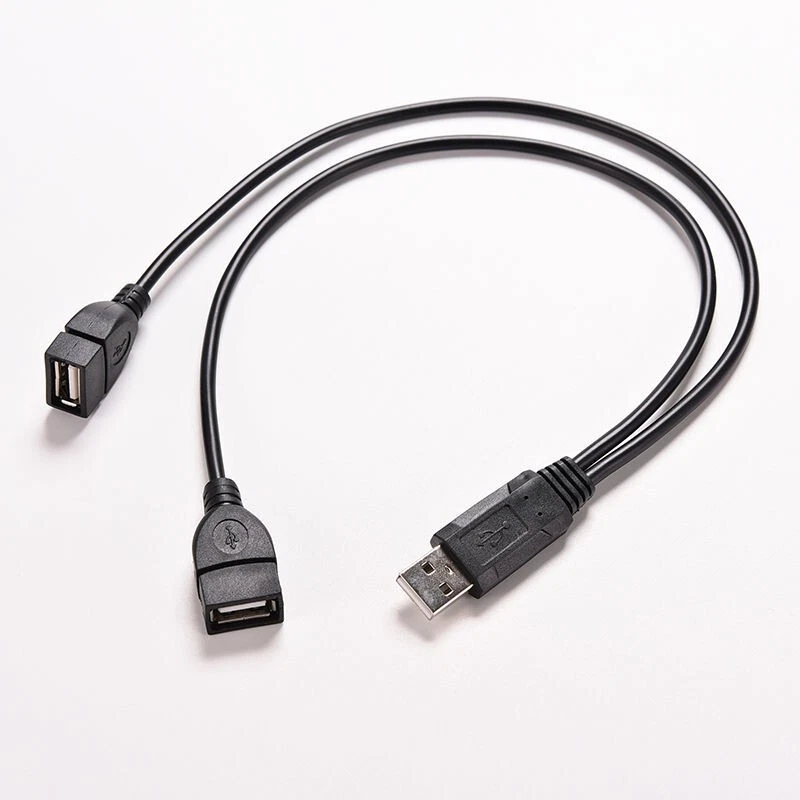 USB 2.0 A Male To 2 Dual-USB Female Y Splitter Hub Power OTG Adapters Cable Cord - Image 1 of 4
