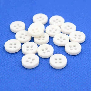 MATT WHITE 4 HOLE SHIRT BUTTONS 10mm - Picture 1 of 1