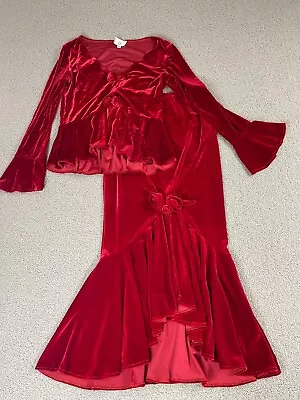 Elegante vestido negro vintage para dama con cuello de terciopelo. 2 piezas años 1940-50 Foto 1 de 4