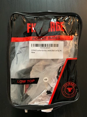 FISTRAGE Leather Kick Boxing Shoes. Adult. Black Low-Top 44. New. - Image 1 of 3