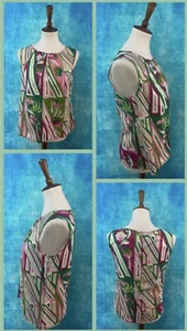 Top para mujer Talbots talla 10P colorido con botones en la espalda sin mangas - Imagen 1 de 7
