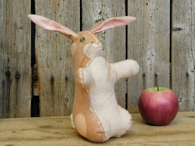 Vintage Cloth Stuffed Toy Bunny Rabbit 1983 Toy Works Folk Art - Image 1 of 4