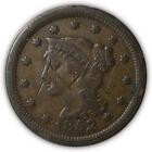 1852 Braided Hair Large Cent Very Fine Vf Coin, Scratches #6858T