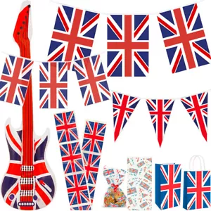 UNION JACK PARTY BANNER BUNTING DECORATION GIFT BAG PROPS - Picture 1 of 14