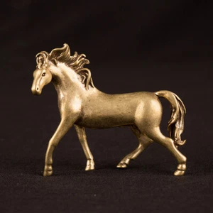 Vintage Copper Horse Statue Lucky Desktop Ornaments Pure Brass Animal Figuri*oa - Picture 1 of 8