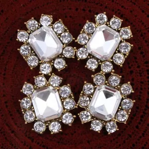 20pcs Metal Rhinestone Buttons Bling Alloy Crystal Flatback Buttons - Picture 1 of 7