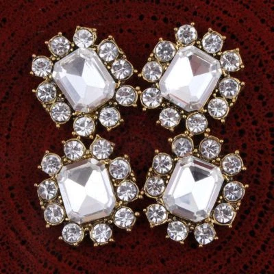 20pcs Metal Rhinestone Buttons Bling Alloy Crystal Flatback Buttons - Image 1 of 4