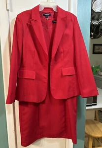 Chadwicks Of Boston Set-Red Crepe Lined Blazer Sz 12 & Dress Sz 12-Worn Once - Picture 1 of 17