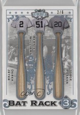 2022 Leaf Lumber Bat Rack 3 Relics Platinum /6 Derek Jeter Jorge Posada HOF