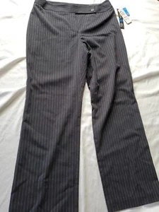 Style & Co. Julie Petite Windy Pinstriped Dress Pants Straight 10P Black NWT - Picture 1 of 10