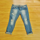 Euc Mudd Patches Semi Distressed Cropped Ankle Stretch Jeans Sz 17 Orig$90+Tax