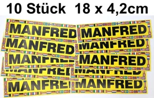 10x STICKER NAME MANFRED AUFKLEBER Autoaufkleber Namensschild International - Bild 1 von 1