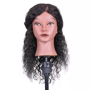 Mannequin Head Hairdressing Training Head for Hair Styling Practice Black Y3I6 - Picture 1 of 8