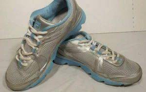 FILA Women's DLS Supportech Sneakers-Metallic Silver/ Blue 5SR096LZ-062 Size 9 - Picture 1 of 7