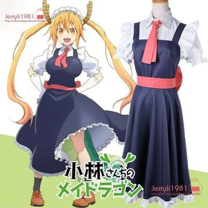 Anime Miss Kobayashi's Dragon Maid Loli Tohru French maid Dress Cosplay Outifit - Picture 1 of 12