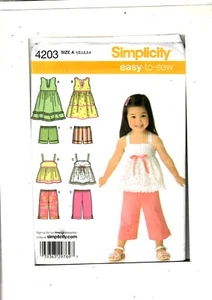 Simplicity 4203 Sewing Pattern Child's dress shorts top pant Size 1/2-4 Uncut FF - Bild 1 von 2