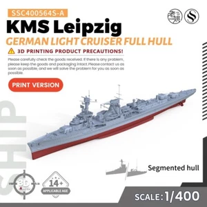 SSMODEL 1/400 Modelo Militar Alemán KMS Leipzig Crucero Ligero Casco Segmentado - Imagen 1 de 8