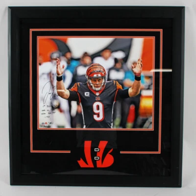 Foto firmada por Joe Burrow 16x20 primera victoria inscripción certificado de autenticidad fanáticos Foto 1 de 4