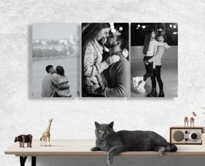 3 Images Collage Custom Photo Metal Print, Personalize with your Own Picture NEW - Picture 1 of 10