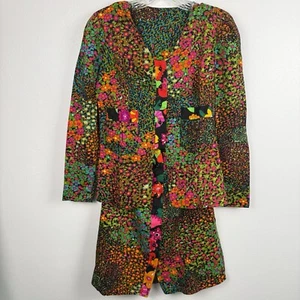 Vintage 60’s - 70’s Suit Set Hippie Floral Size XS Handsewn Original Button Up - Picture 1 of 19