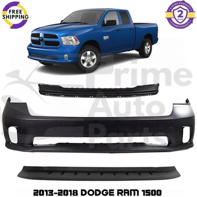 Front Bumper Cover & Fog Light Assembly Kit For 2013-2018 Dodge Ram 1500 - Image 1 of 4