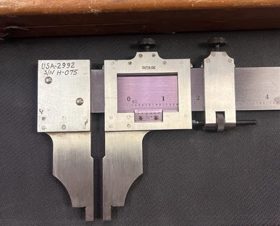 Pinza Starrett Vernier 36 pulgadas No. 122 Acero Inoxidable 36" EE. UU. con Caja de Madera Foto 1 de 4