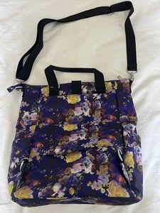 Baggallini All Set 3 in 1 Tote / Backpack Floral Purple - Picture 1 of 10