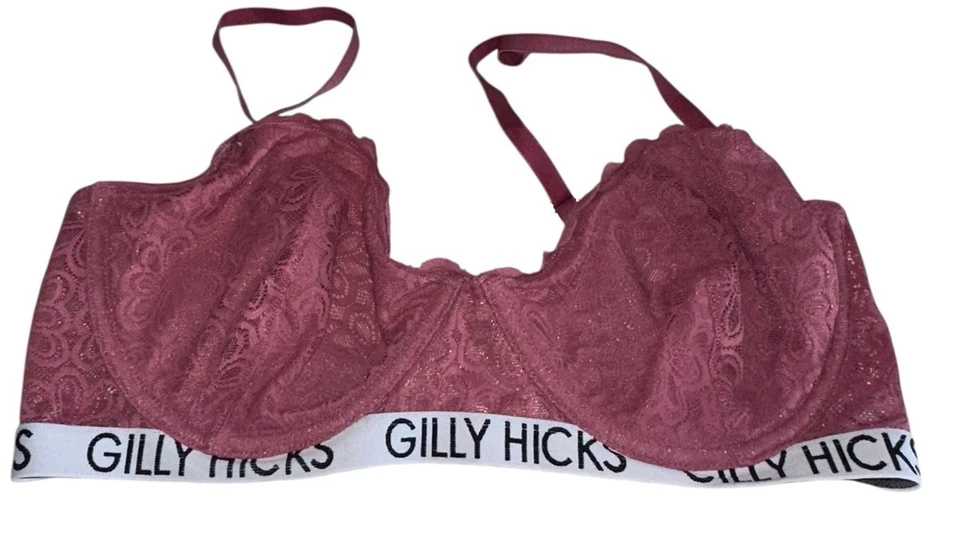 Gilly Hicks By Hollister Unlined Underwire Balconette Bra 36D Rose Pink - Image 1 of 4