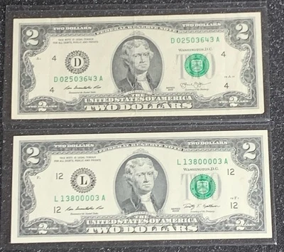 Thomas Jefferson $2 Two Dollar Bill 2009 QUAD 0's 0000 Low Fancy Serial Number   - Image 1 of 4