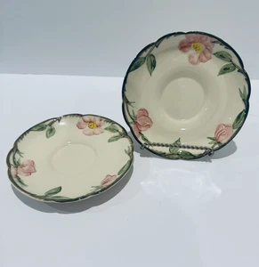Franciscan Desert Rose 2 Saucers Calif USA 5.75' 1964 - 1966 Backstamp Rare #505 - Picture 1 of 5