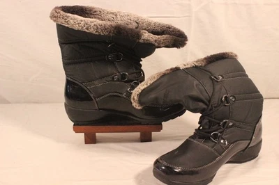 Sporto Womens Black Faux Fur Lined Winter Boots Size 9.5M - Image 1 of 4