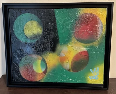 Arte moderno pintado a mano en lienzo y arte de pared enmarcado Foto 1 de 4