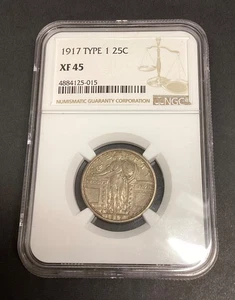 NGC 1917 Type 1 25 Cent XF45 - Picture 1 of 7