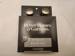 Juego de perillas (acabado de níquel satinado) — Paquete de 10 perillas — Better Homes & Gardens — Nuevo - Imagen 1 de 2