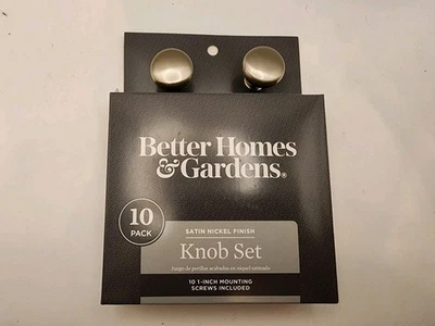 Juego de perillas (acabado de níquel satinado) — Paquete de 10 perillas — Better Homes & Gardens — Nuevo Foto 1 de 2