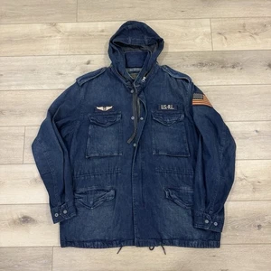 Polo Ralph Lauren Jeansjacke Herren XXL US Air Force Military USA Patchwork USRL - Bild 1 von 15